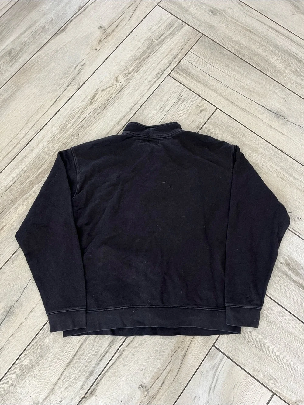 Obey Black Zip-Up Sweater with Grey Chest Stripe